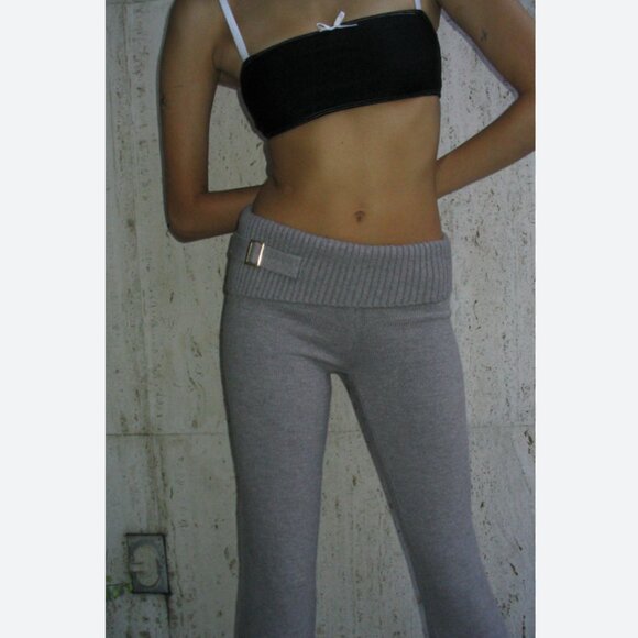 Fleur Cloud Knit Low Rise Pant - Heather Grey - Picture 1 of 5